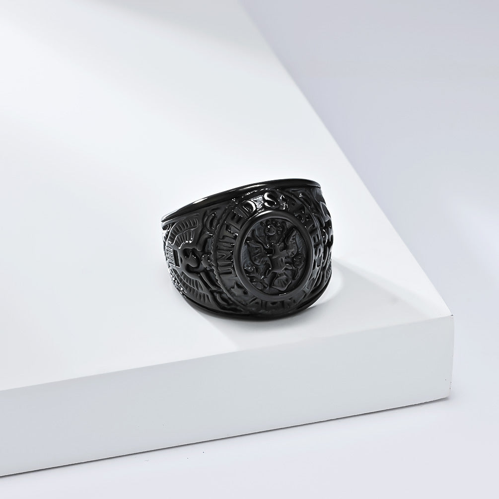 Wholesale Vintage Bald Eagle Titanium Steel Ring